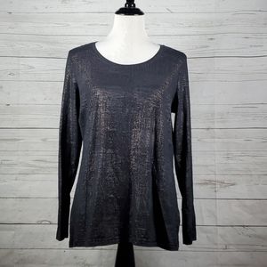 A.n.a womens long sleeve sparkle shirt